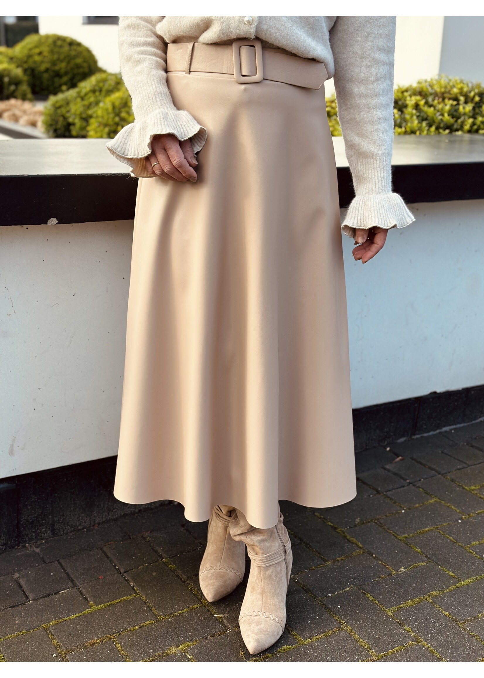 Babette leather look skirt camel One Size