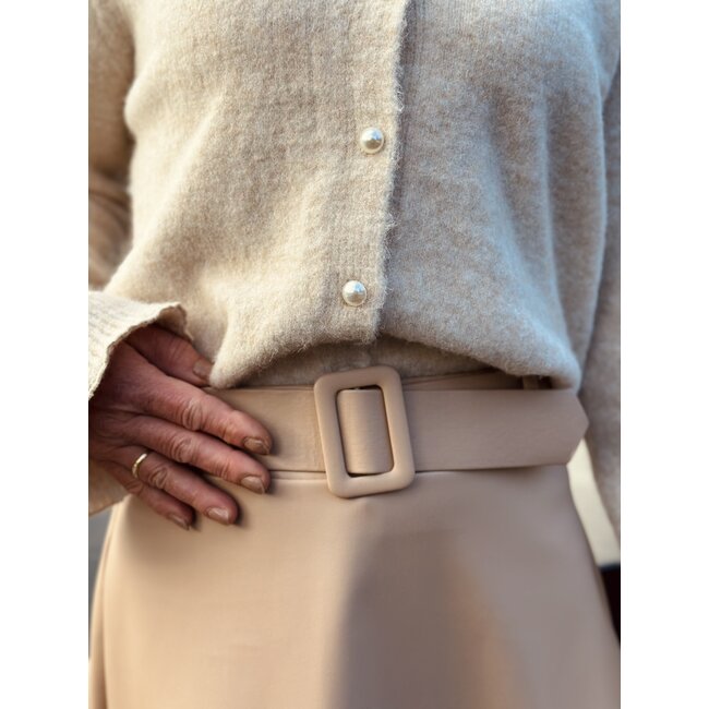 Babette leather look skirt camel One Size