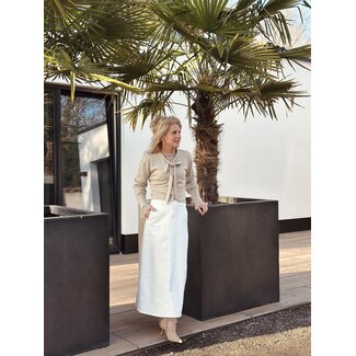 Lieneke long denim skirt beige