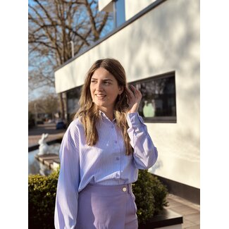 Corina blouse stripes light purple/ offwhite One Size