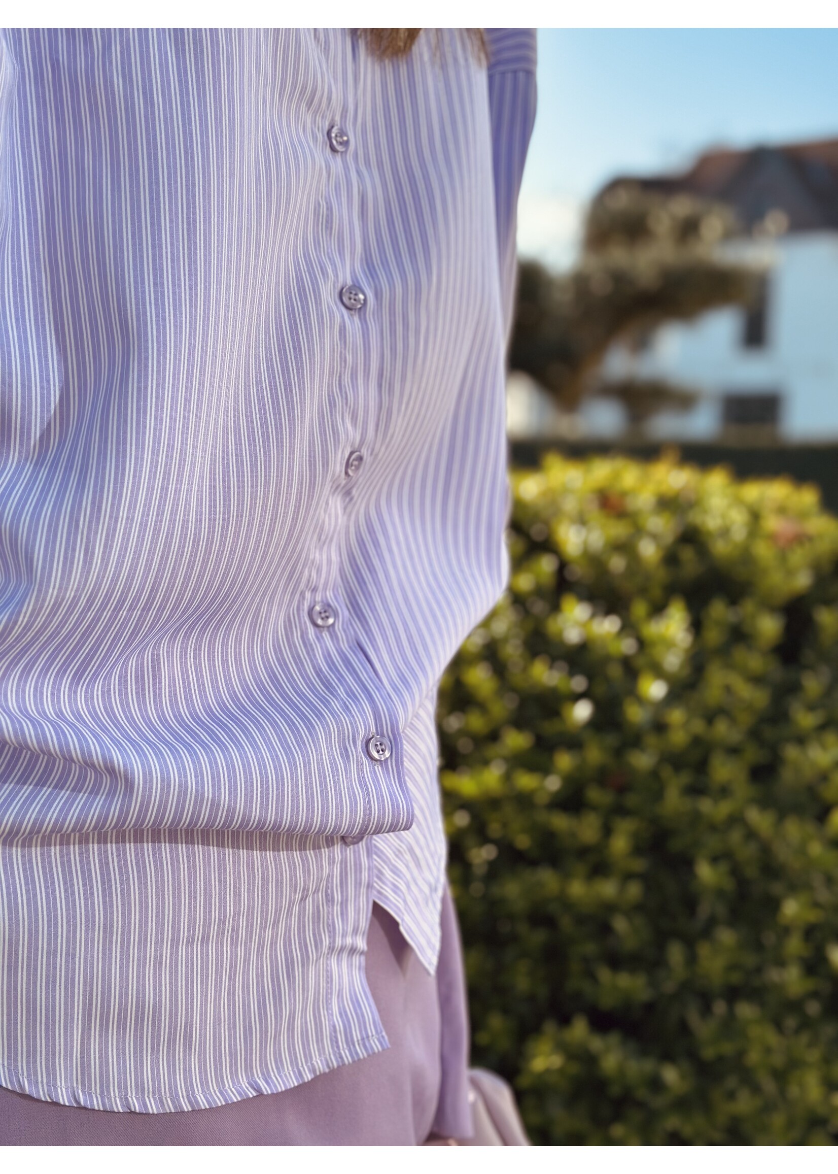 Corina blouse stripes light purple/ offwhite One Size