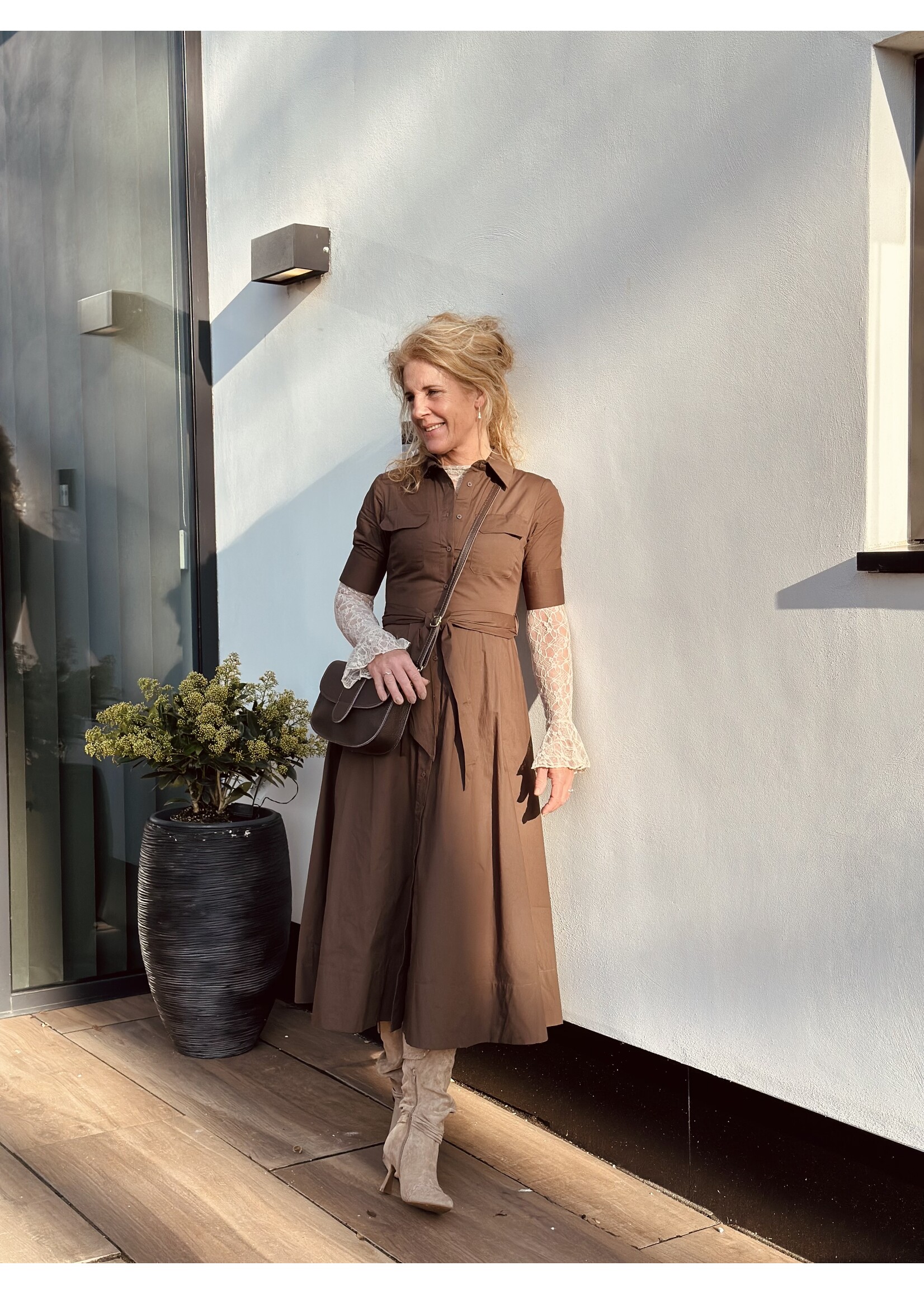 Julie long dress brown