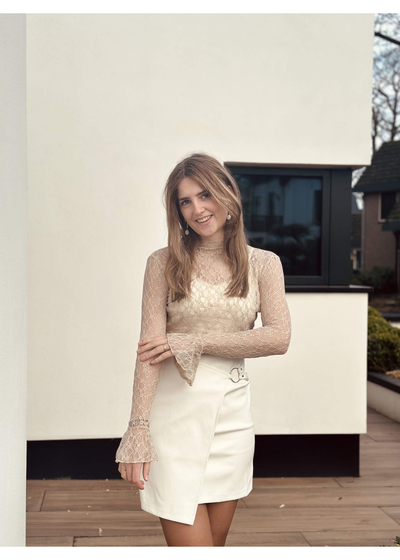 Emara broderie top taupe