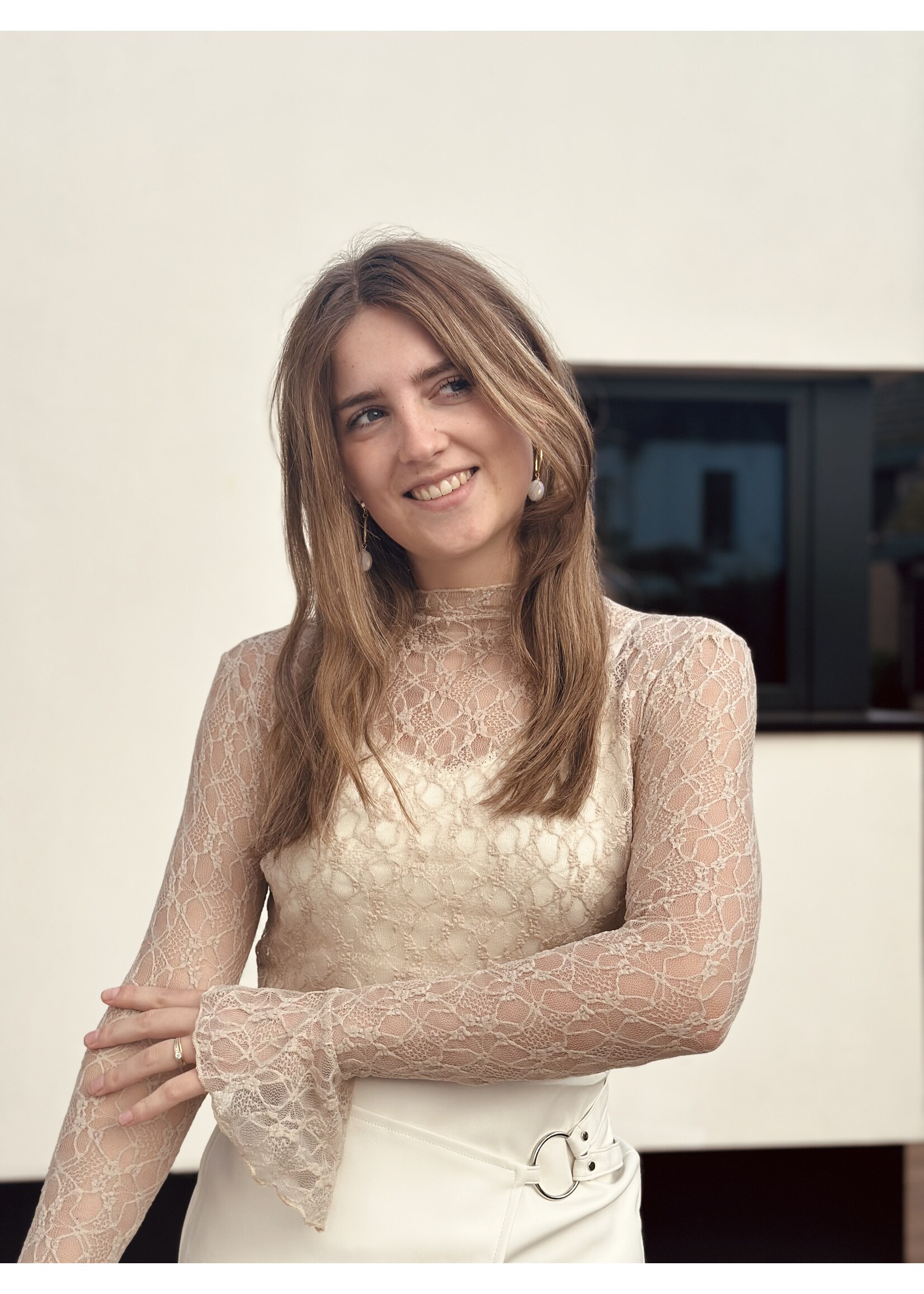 Emara broderie top taupe