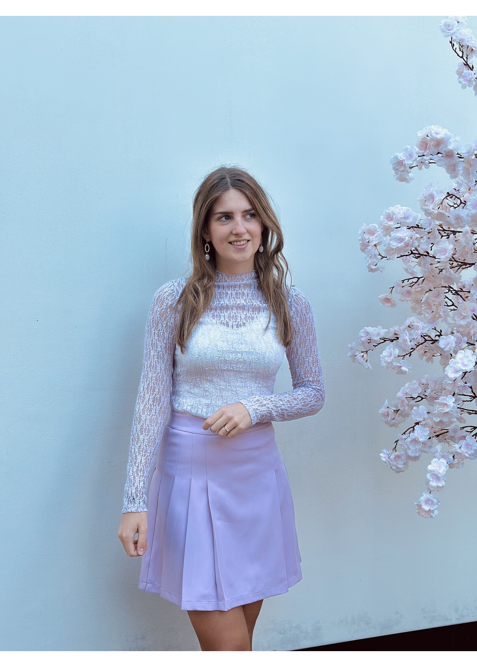 Charlie top broderie purple