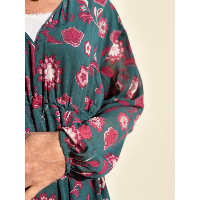 Lofty Manner Lofty Manner Caela long dress green/pink print