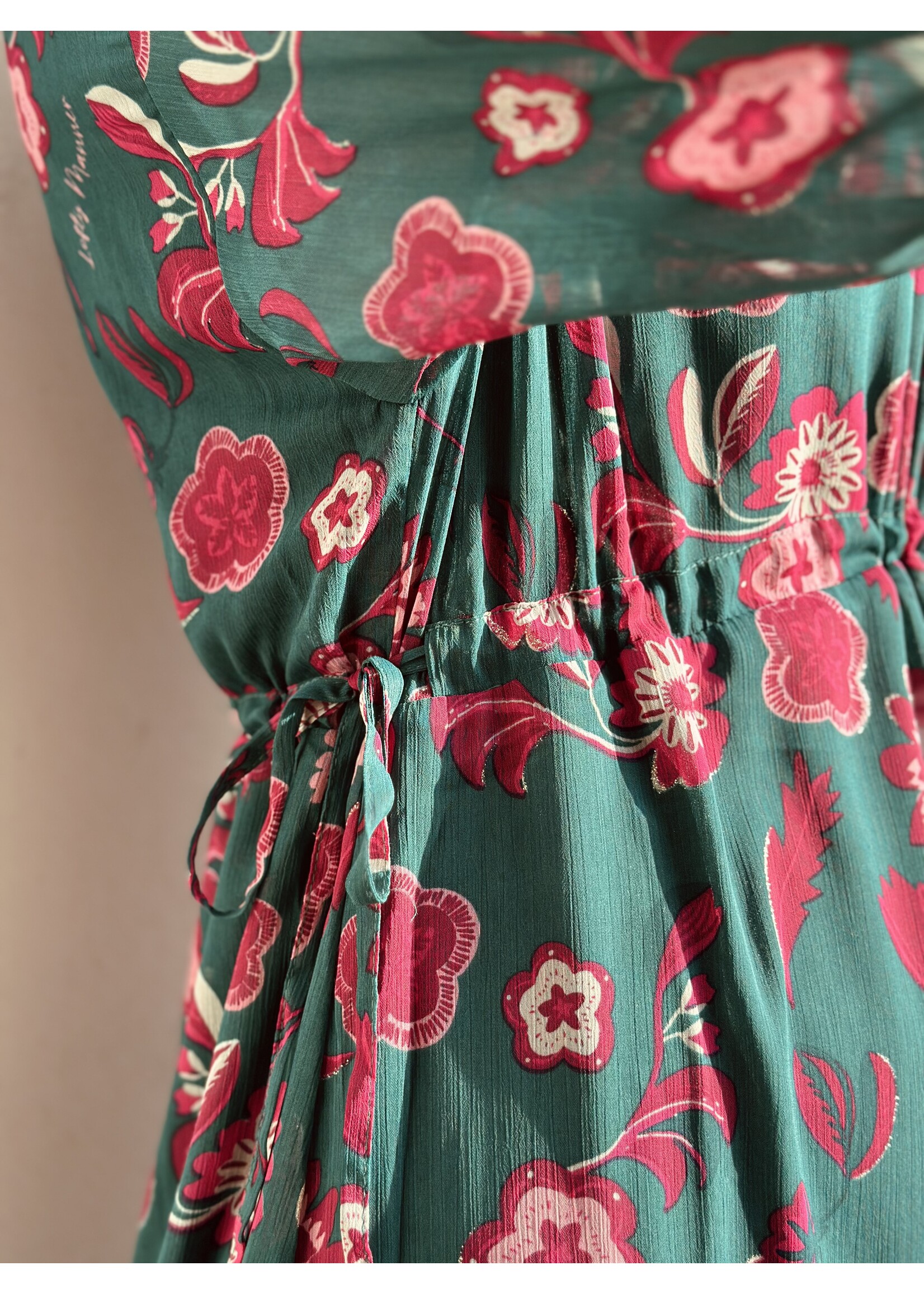 Lofty Manner Lofty Manner Caela long dress green/pink print