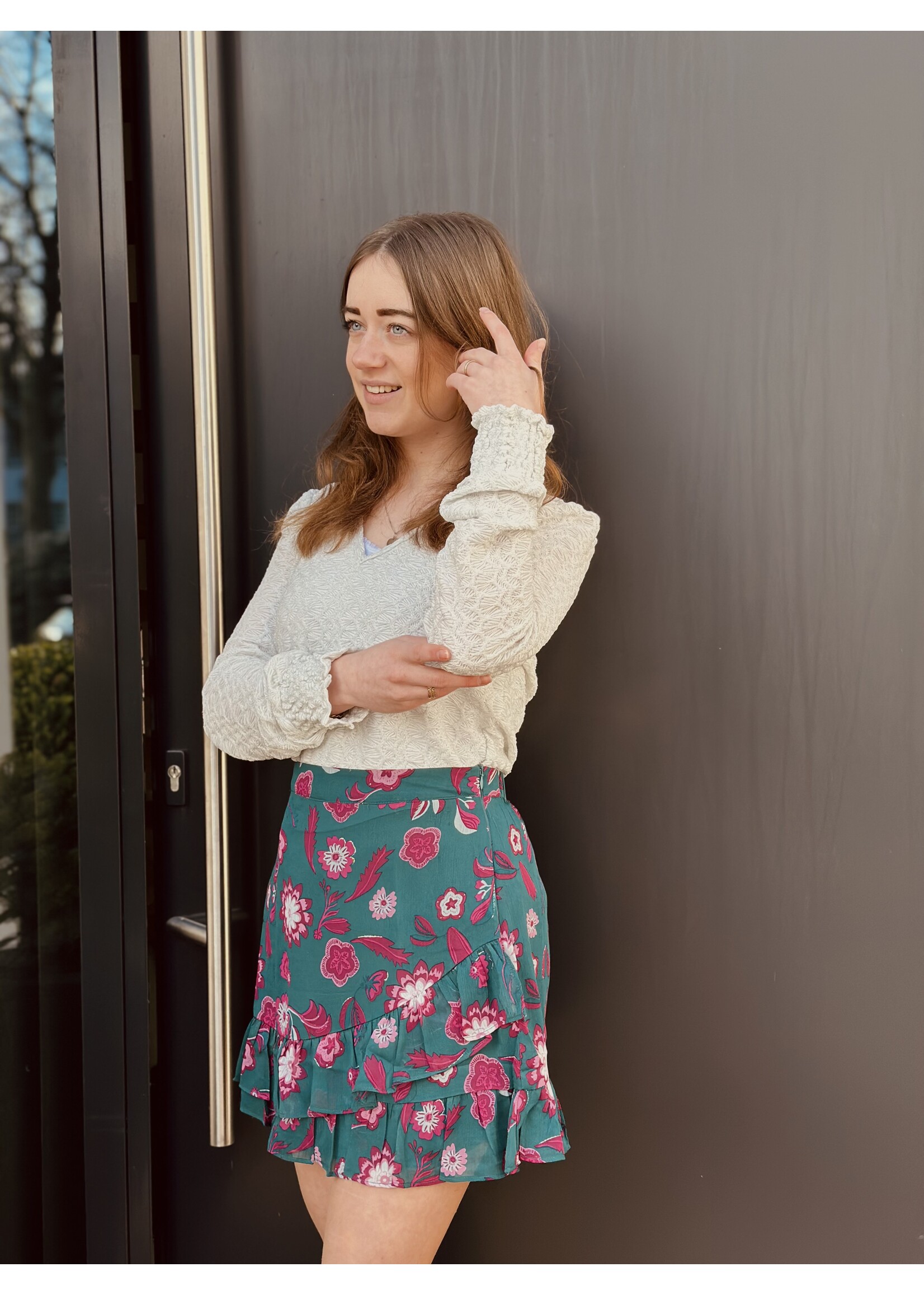 Lofty Manner Harlow blouse silver/white