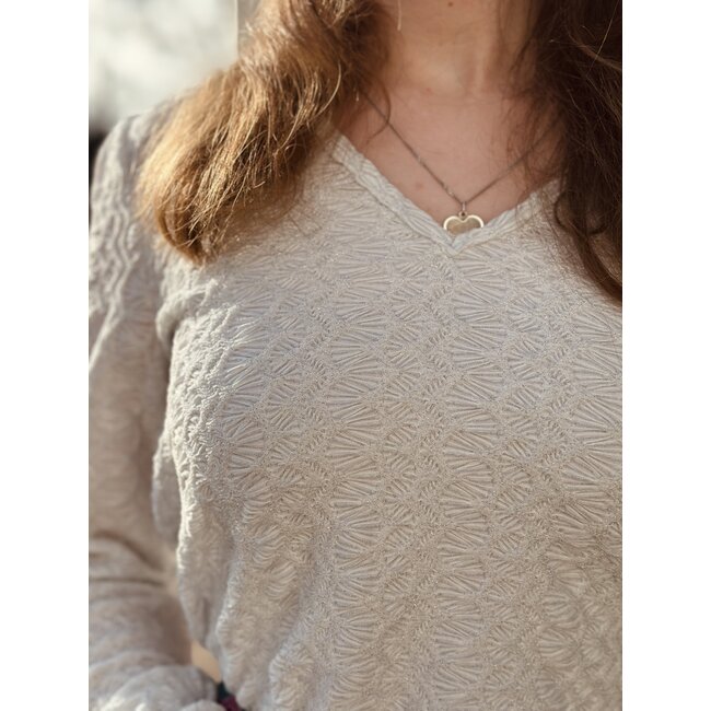 Lofty Manner Harlow blouse silver/white