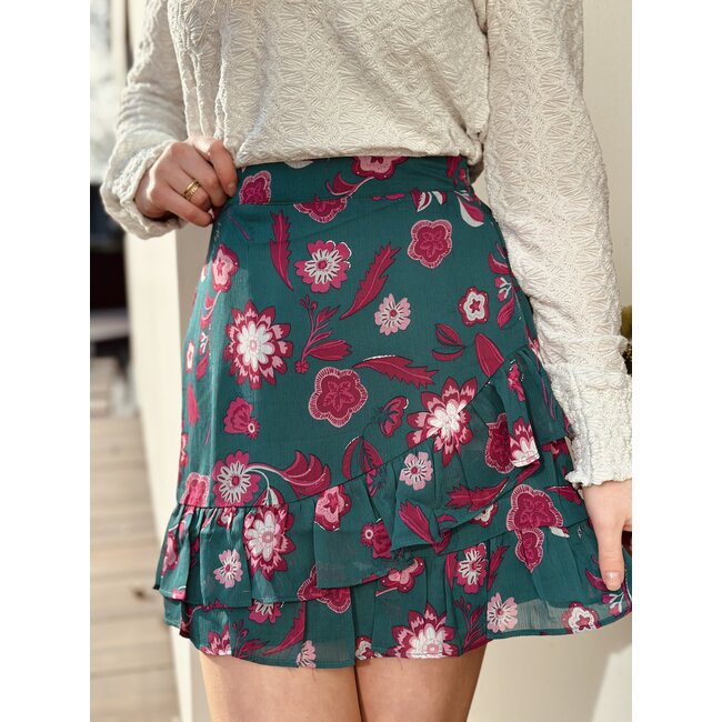 Lofty Manner Lofty Manner Thirza skirt green/pink print