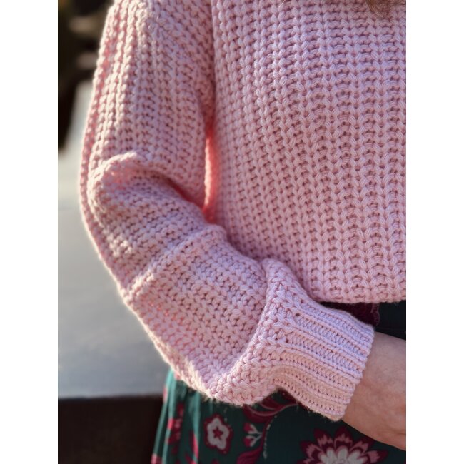 Noisy May charlie knitted sweater pink