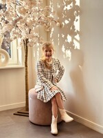 Hylene set top + skirt offwhite/black