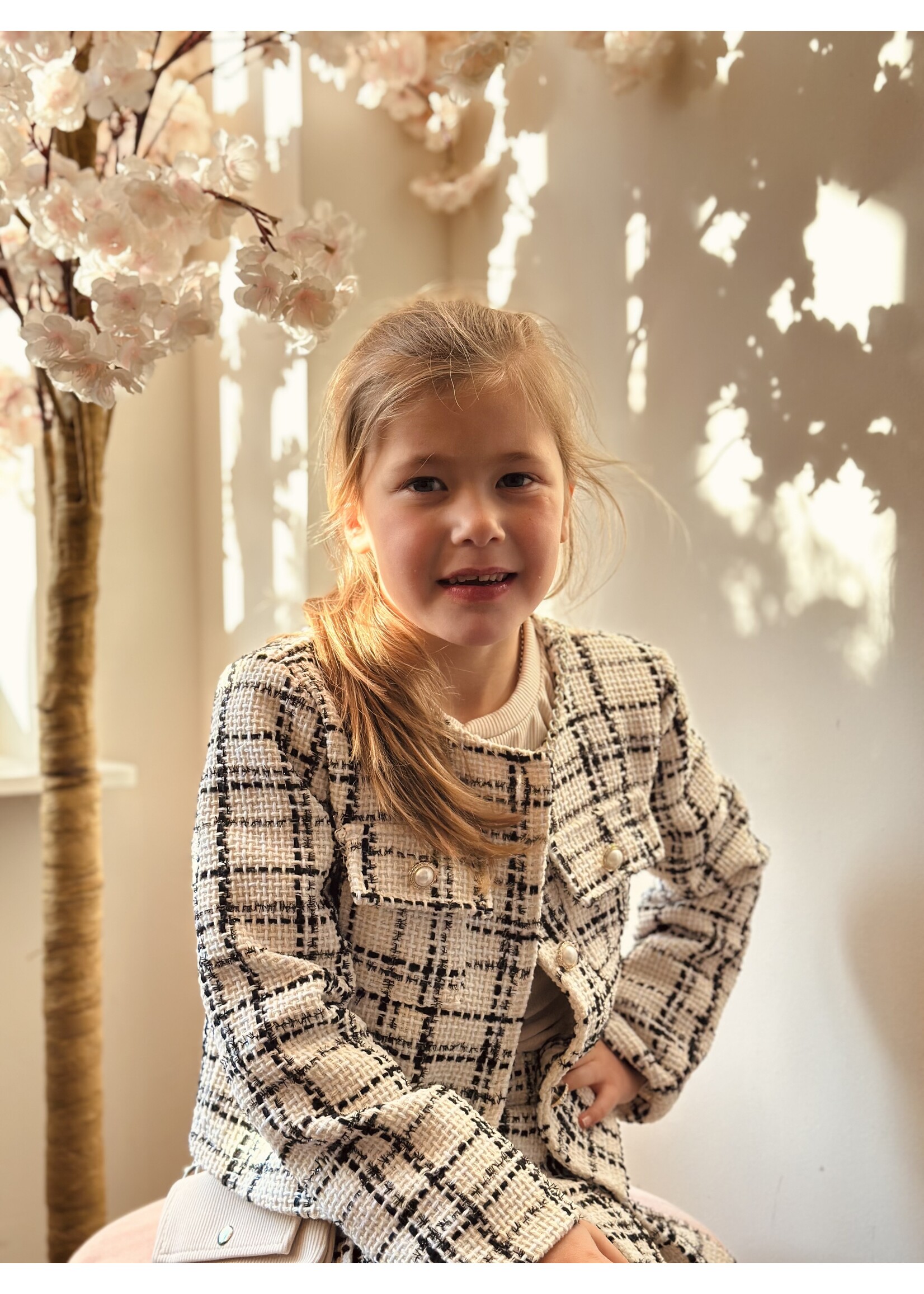 Hylene set top + skirt offwhite/black