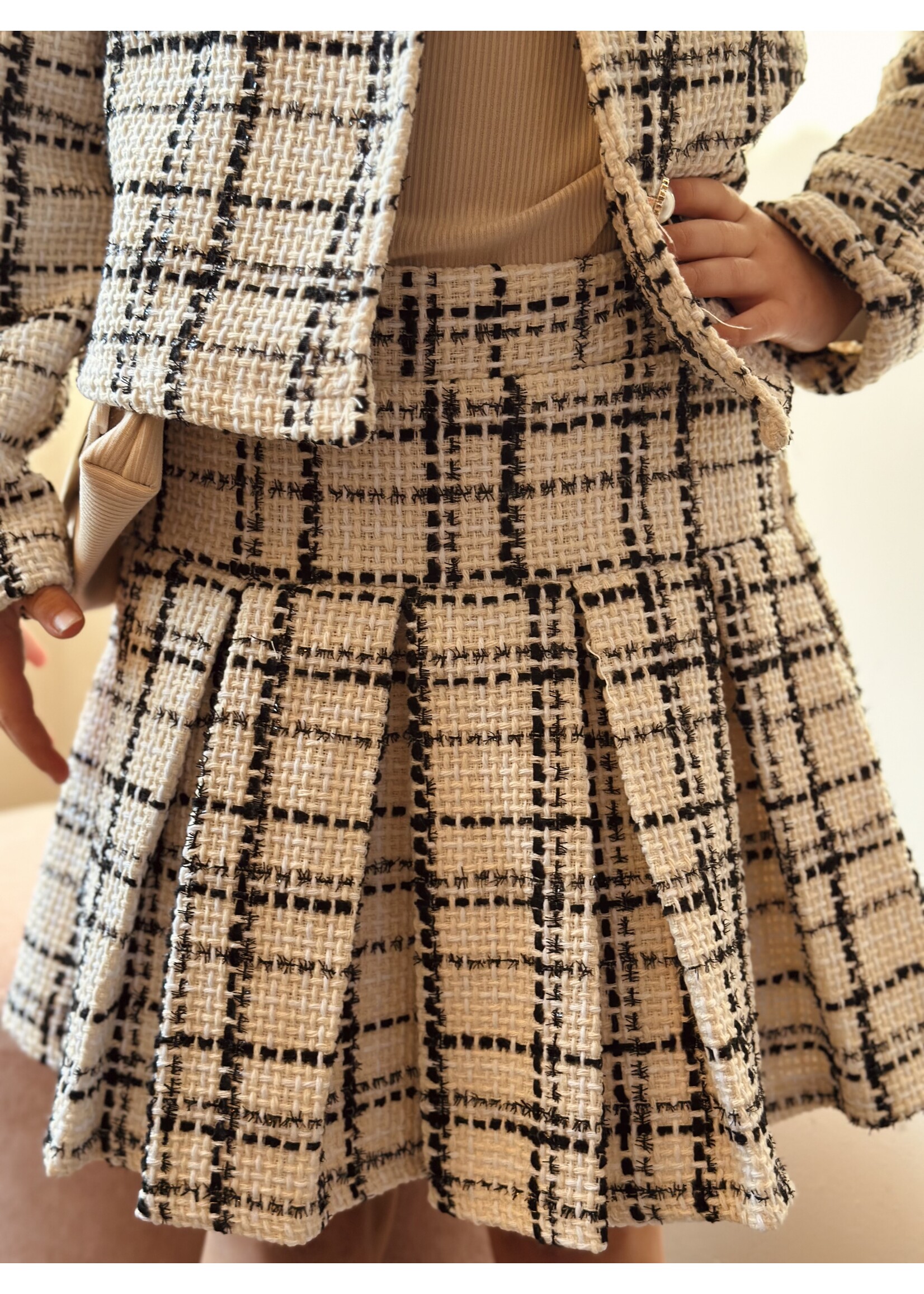 Hylene set top + skirt offwhite/black