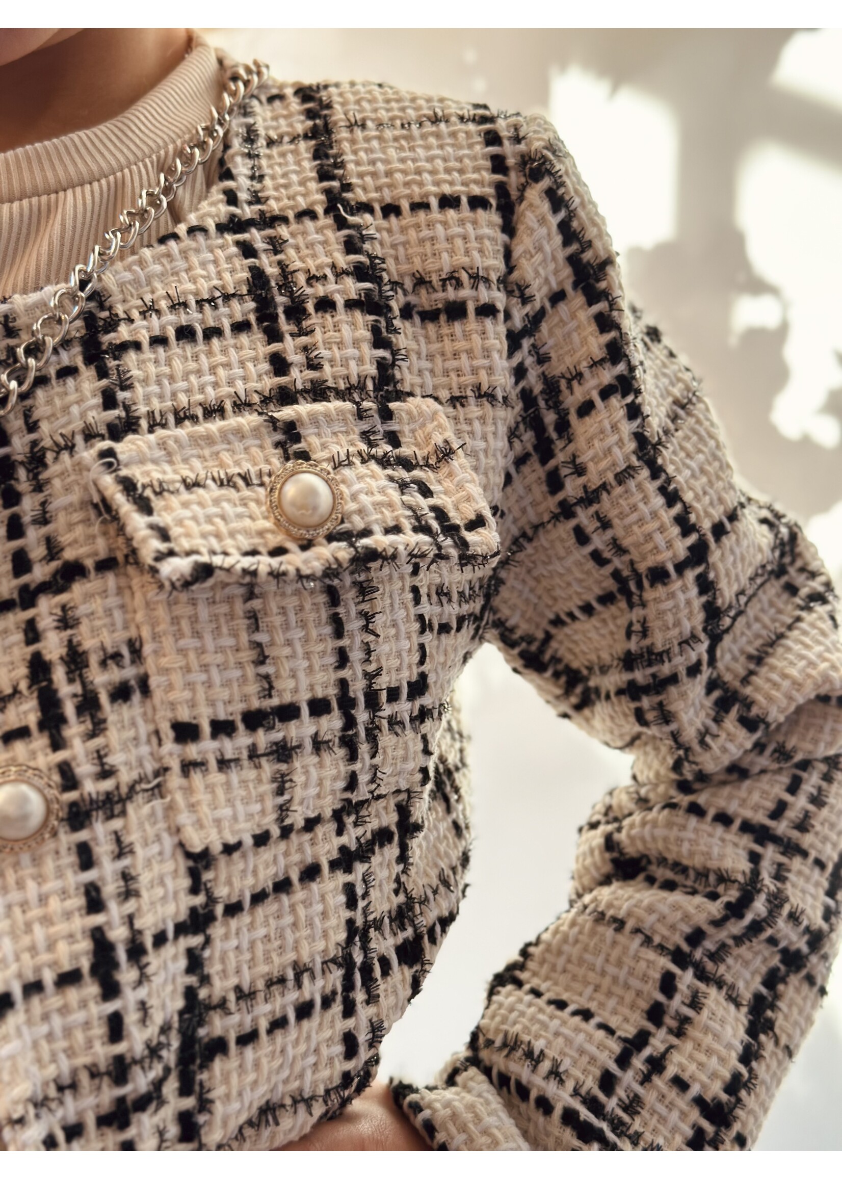 Hylene set top + skirt offwhite/black