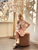 Hylene set top + skirt offwhite/pink