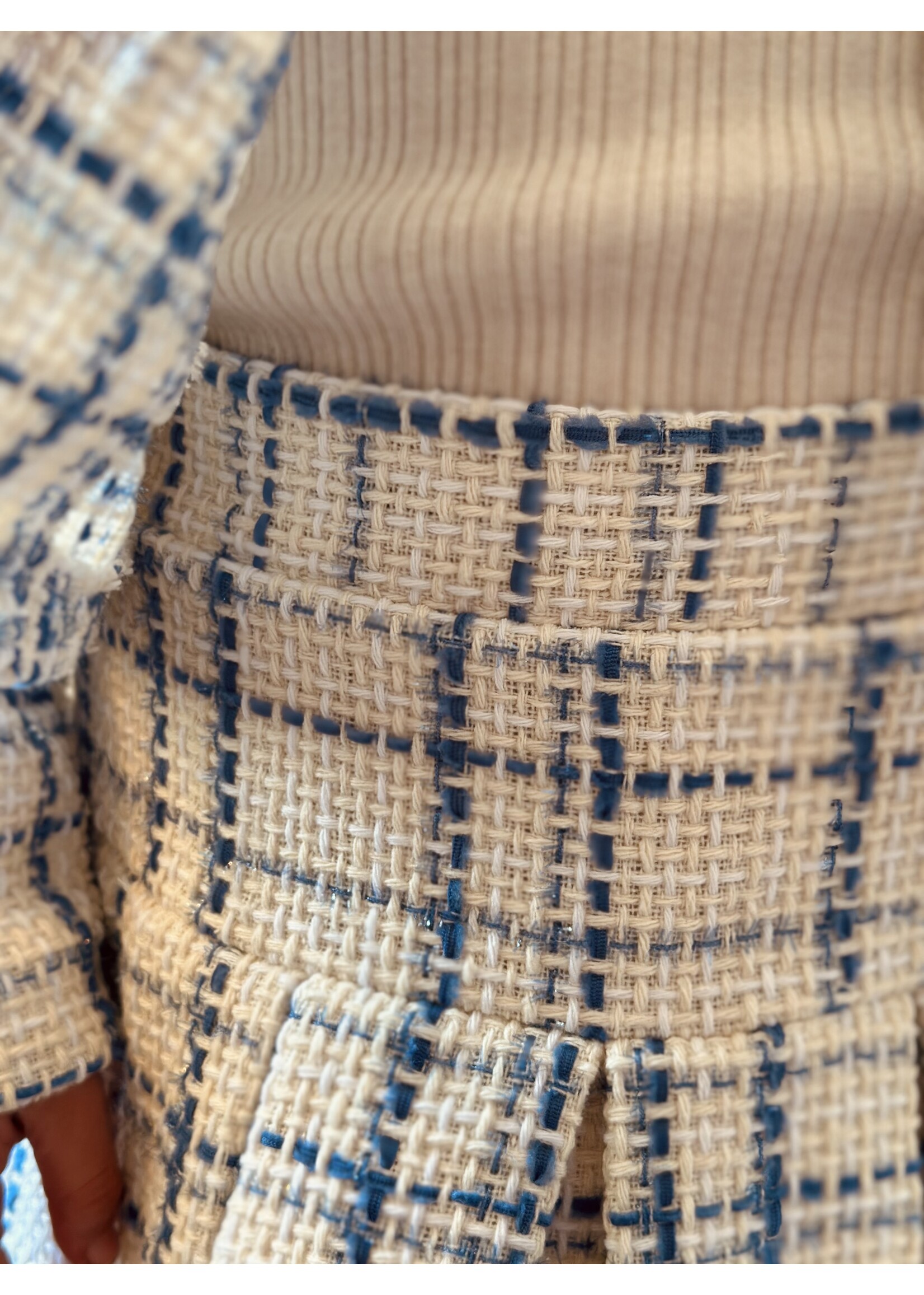 Hylene set top + skirt offwhite/light blue