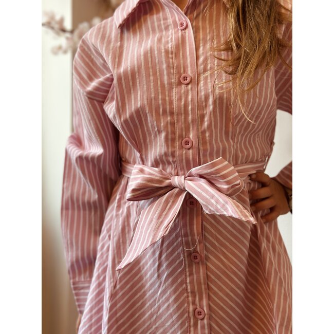 Isabella blouse dress pink/white stripes