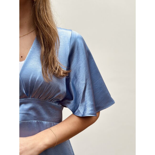 Sisters Point Sisters Point Danique long dress satin light blue