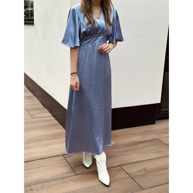 Sisters Point Sisters Point Danique long dress satin light blue