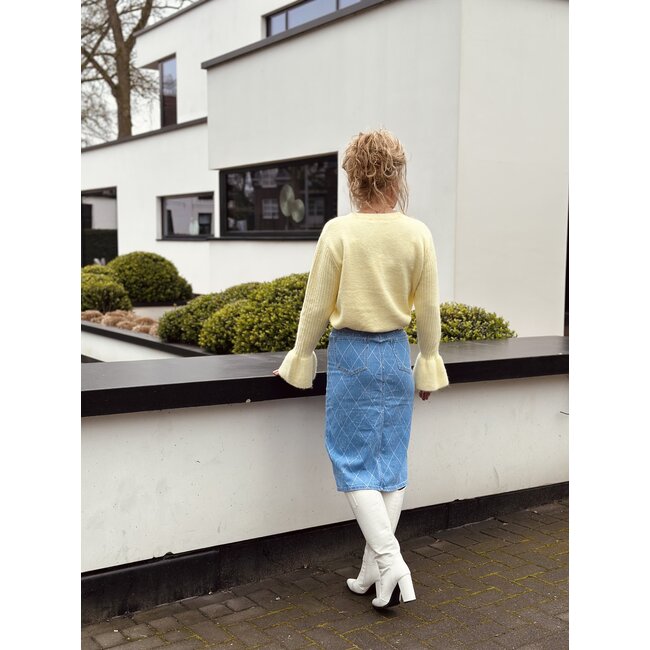 Jessie long denim skirt dark blue