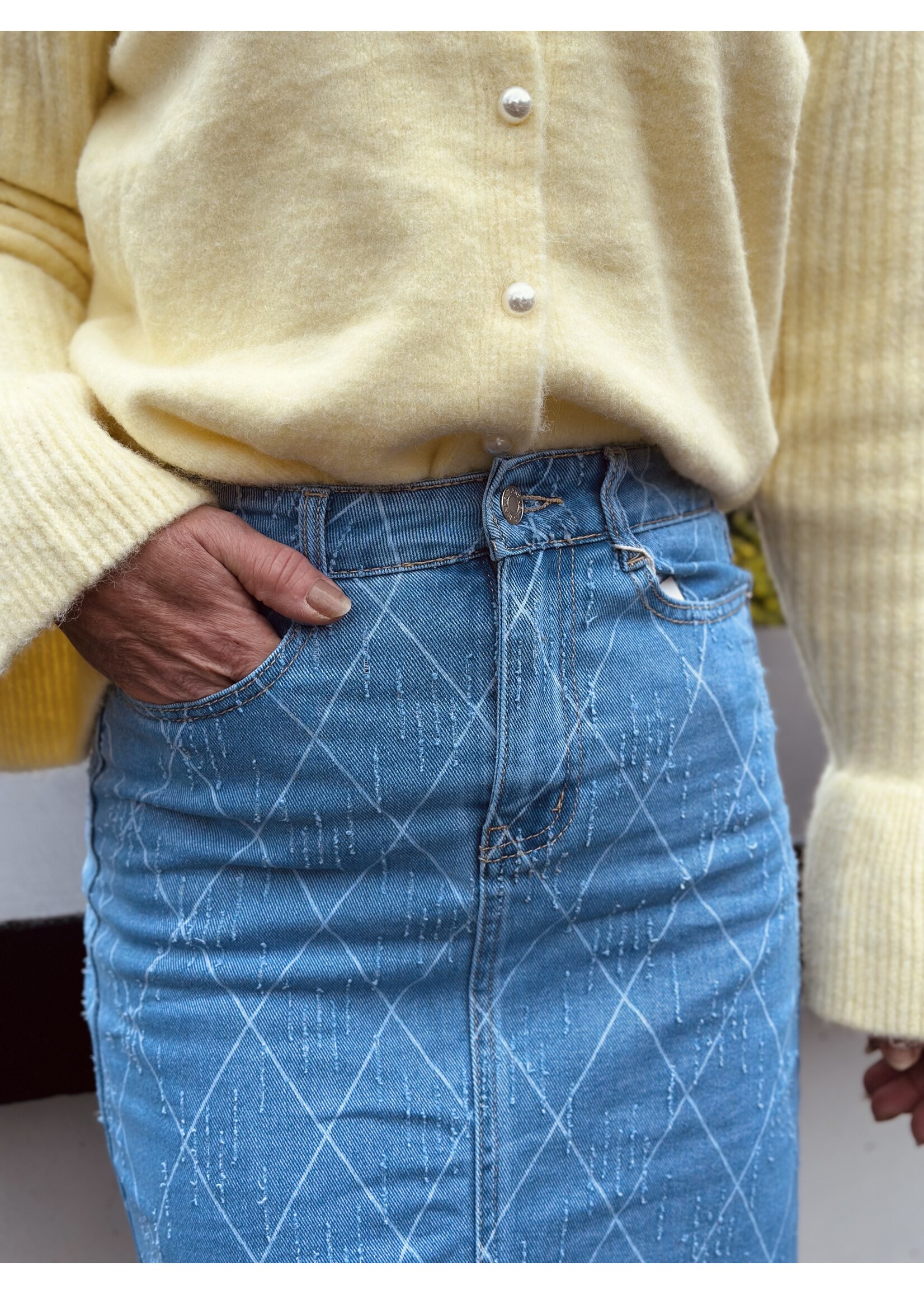 Jessie long denim skirt dark blue