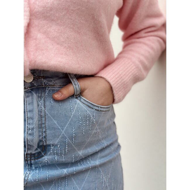 Jessie long denim skirt light blue