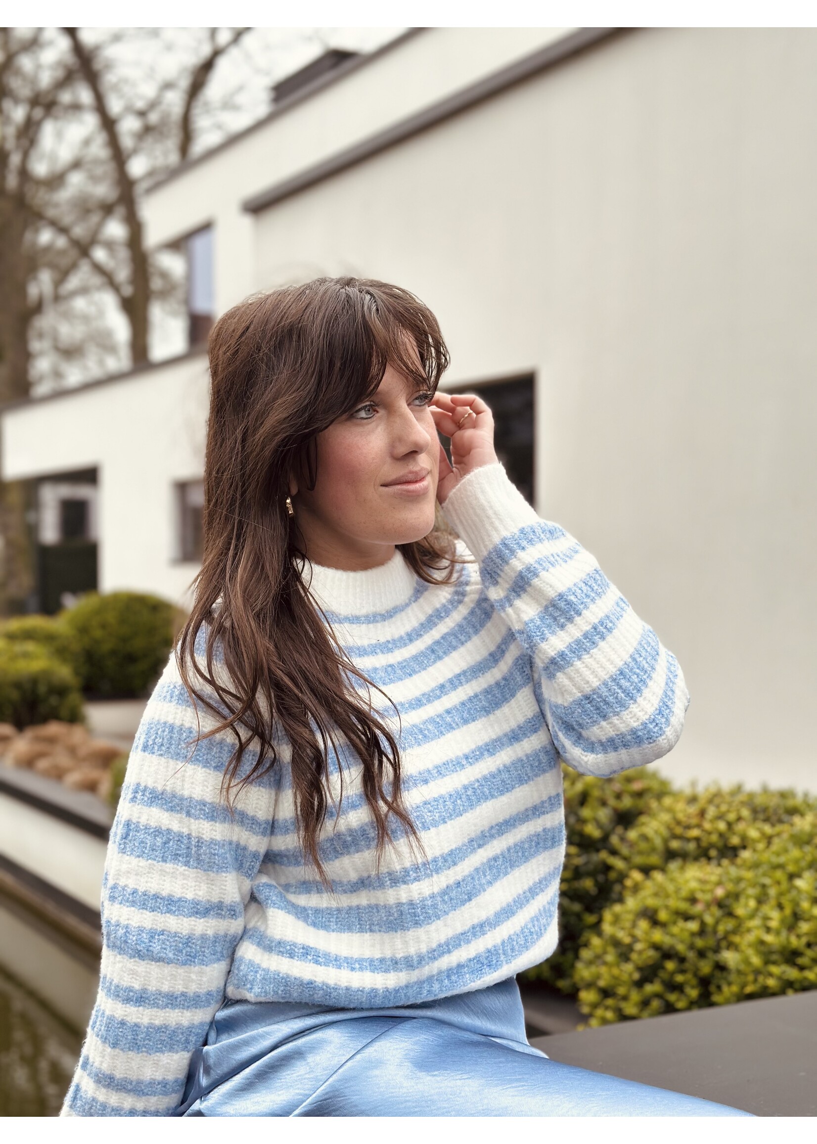 Sisters Point Sisters Point Navida sweater offwhite/blue