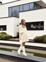 Ryanna feather dress beige