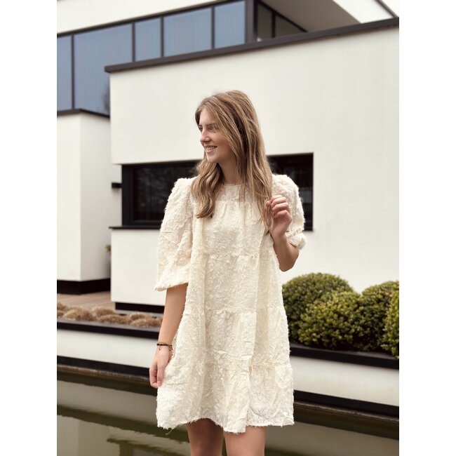 Ryanna feather dress beige