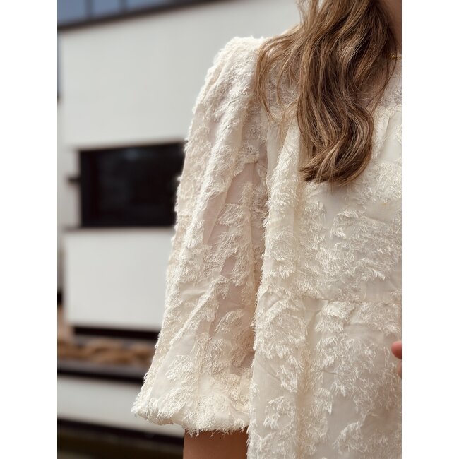 Ryanna feather dress beige