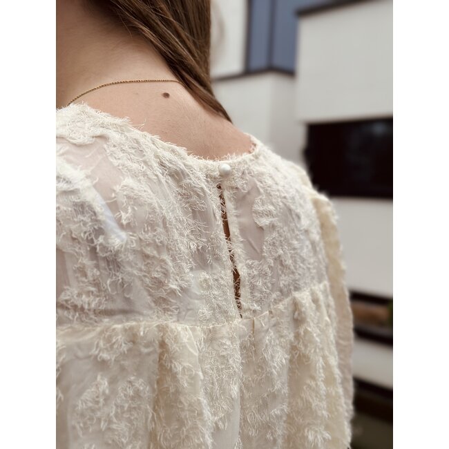 Ryanna feather dress beige