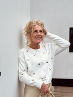 Jannelinn cardigan offwhite/gold detail One Size