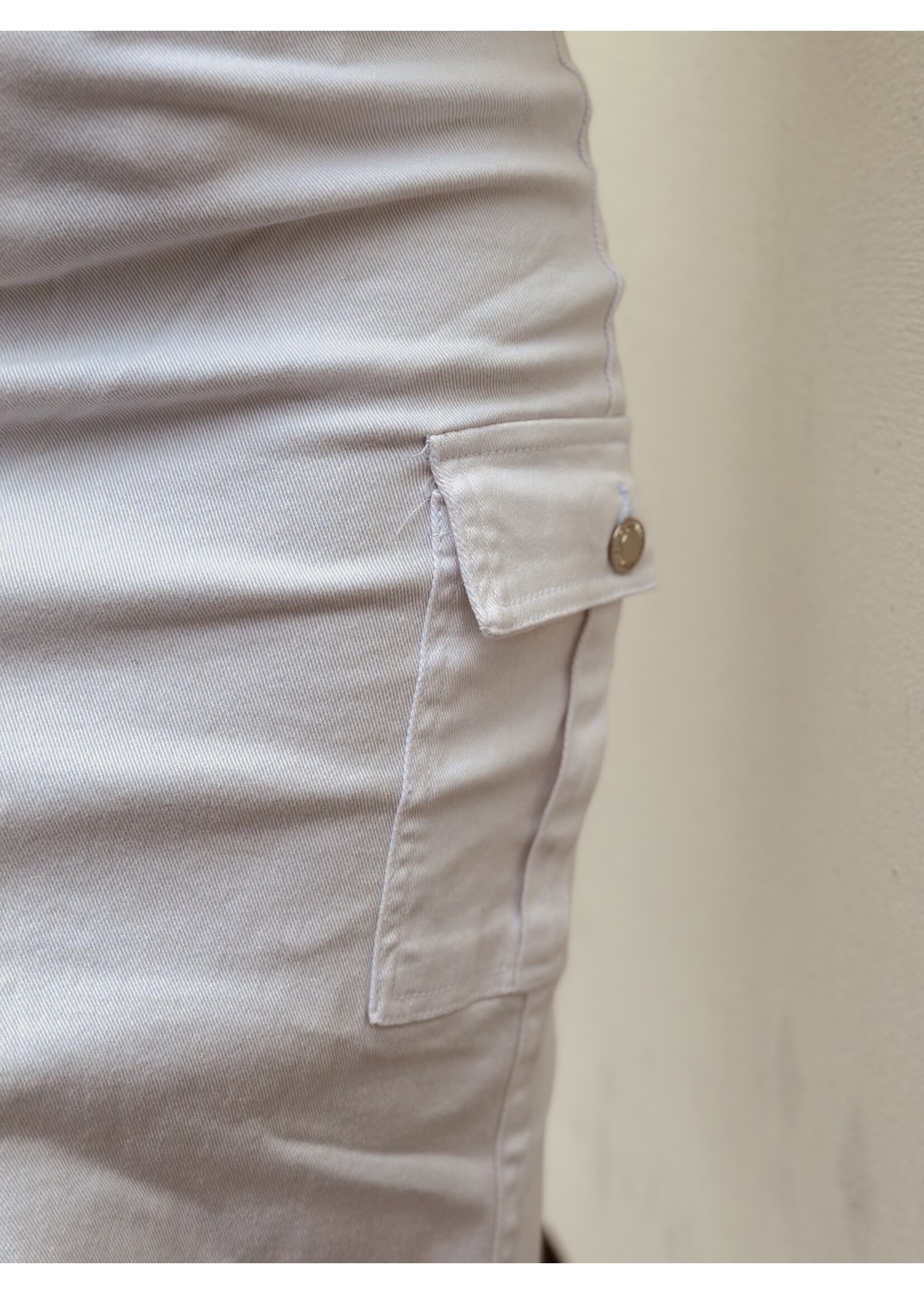 Annie denim long skirt white