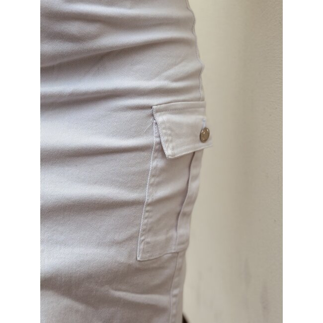 Annie denim long skirt white