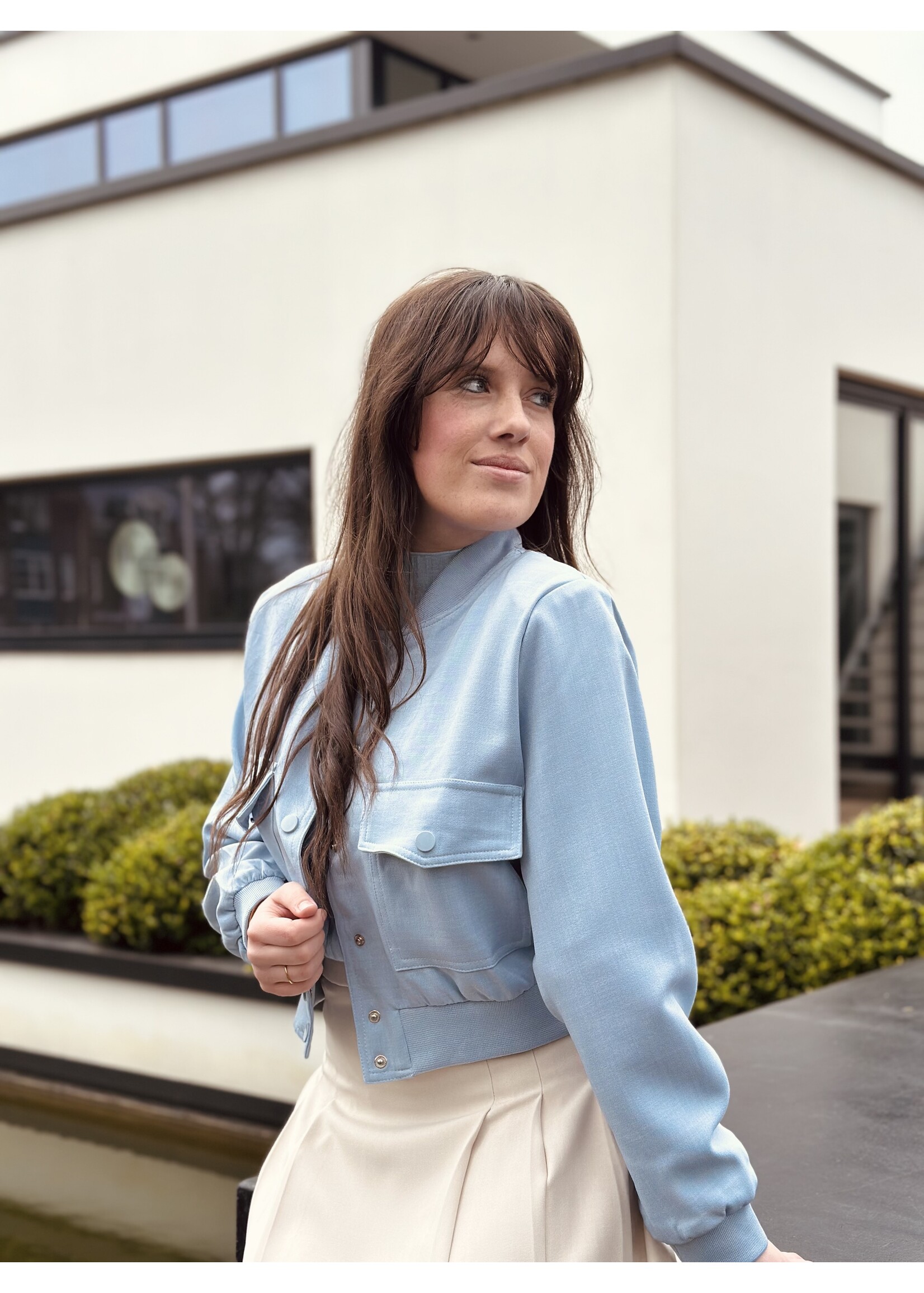 Sisters Point Sisters Point Anna bomber jacket light blue