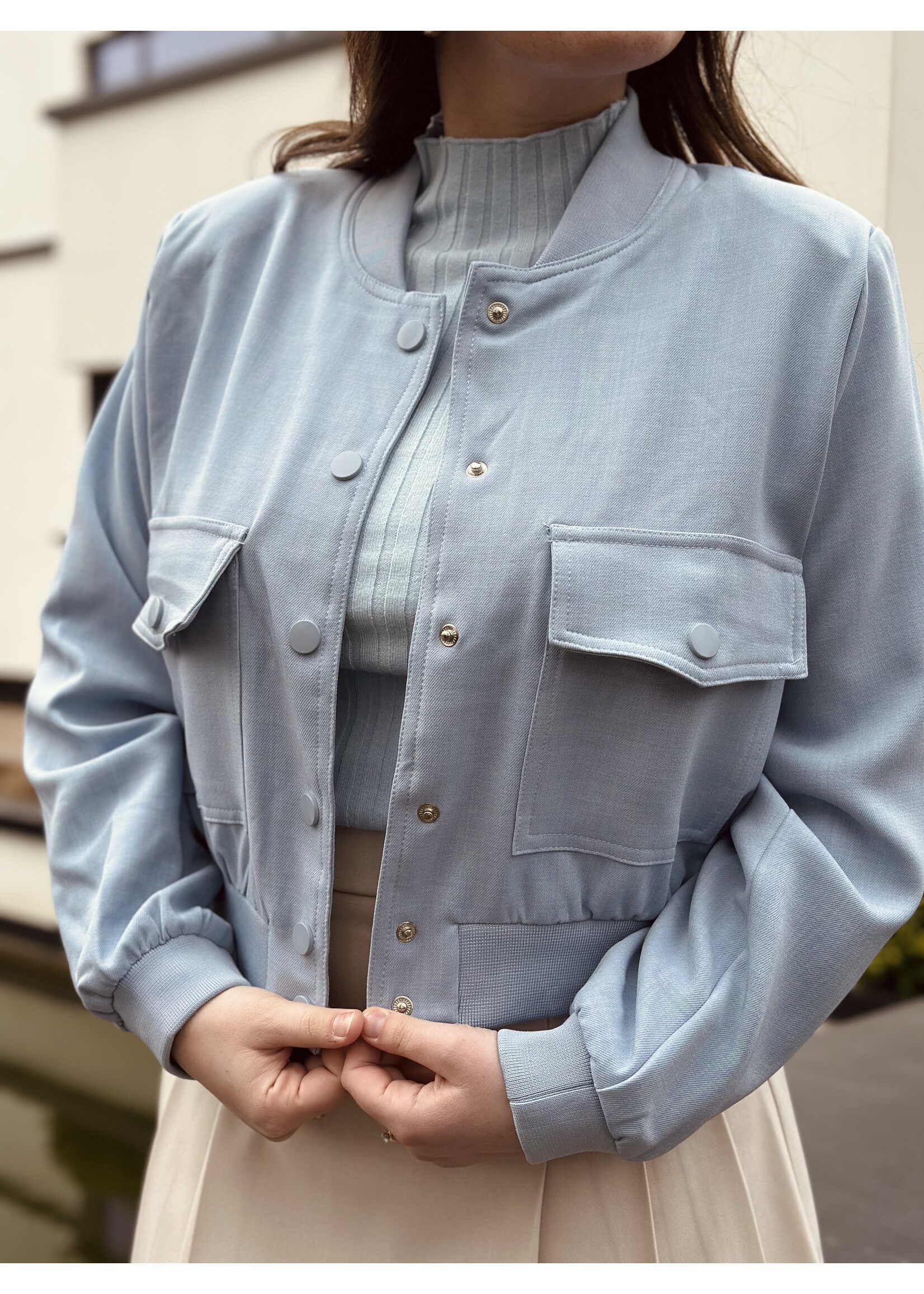 Sisters Point Sisters Point Anna bomber jacket light blue