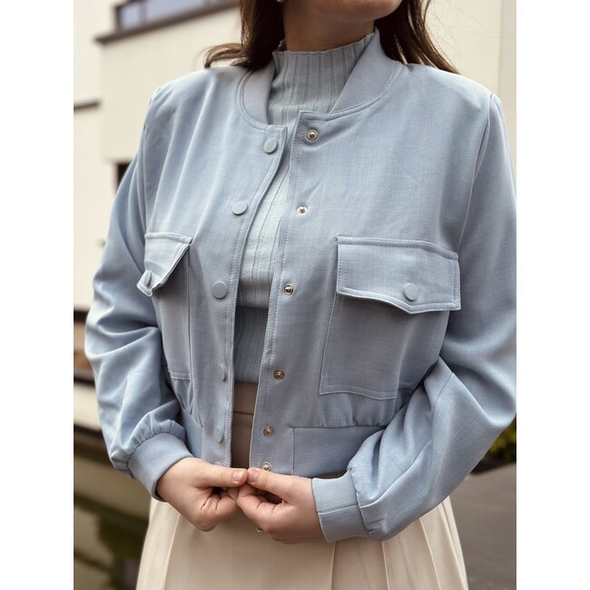 Sisters Point Sisters Point Anna bomber jacket light blue