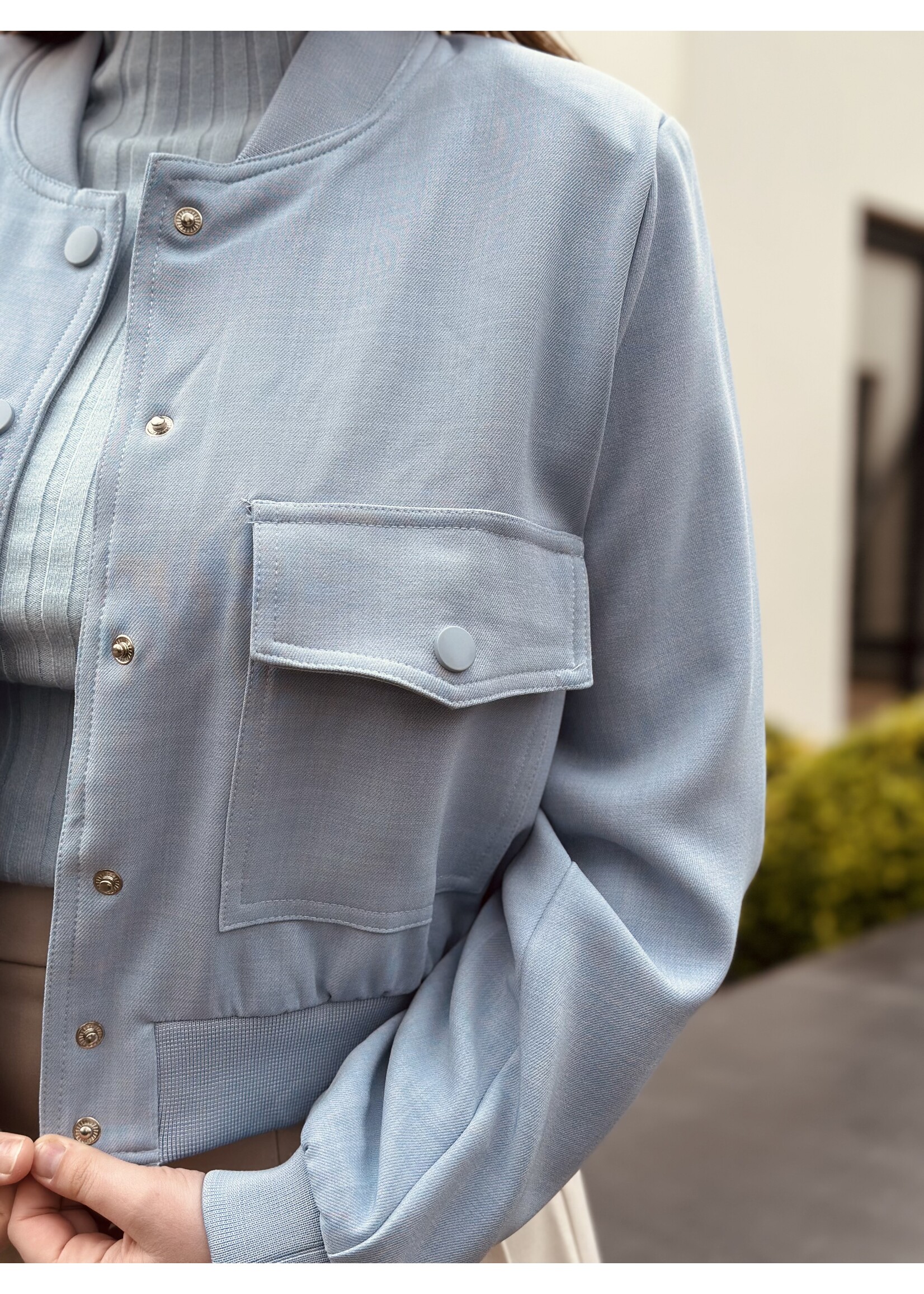 Sisters Point Sisters Point Anna bomber jacket light blue