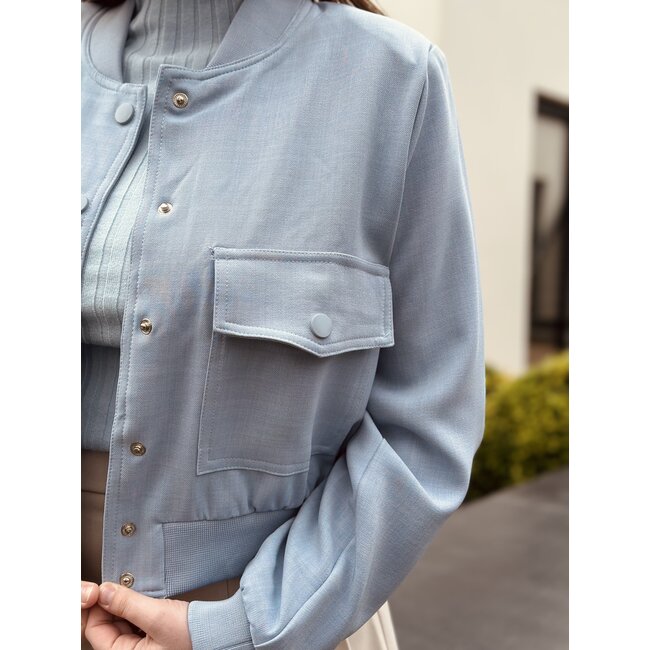 Sisters Point Sisters Point Anna bomber jacket light blue