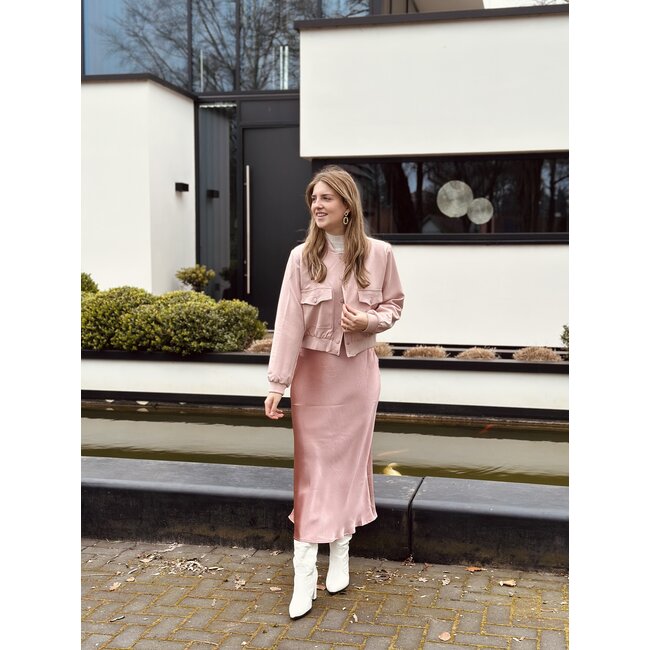 Sisters Point Sisters Point Anna bomber jacket light pink