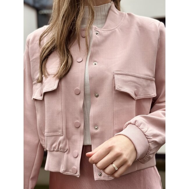 Sisters Point Sisters Point Anna bomber jacket light pink