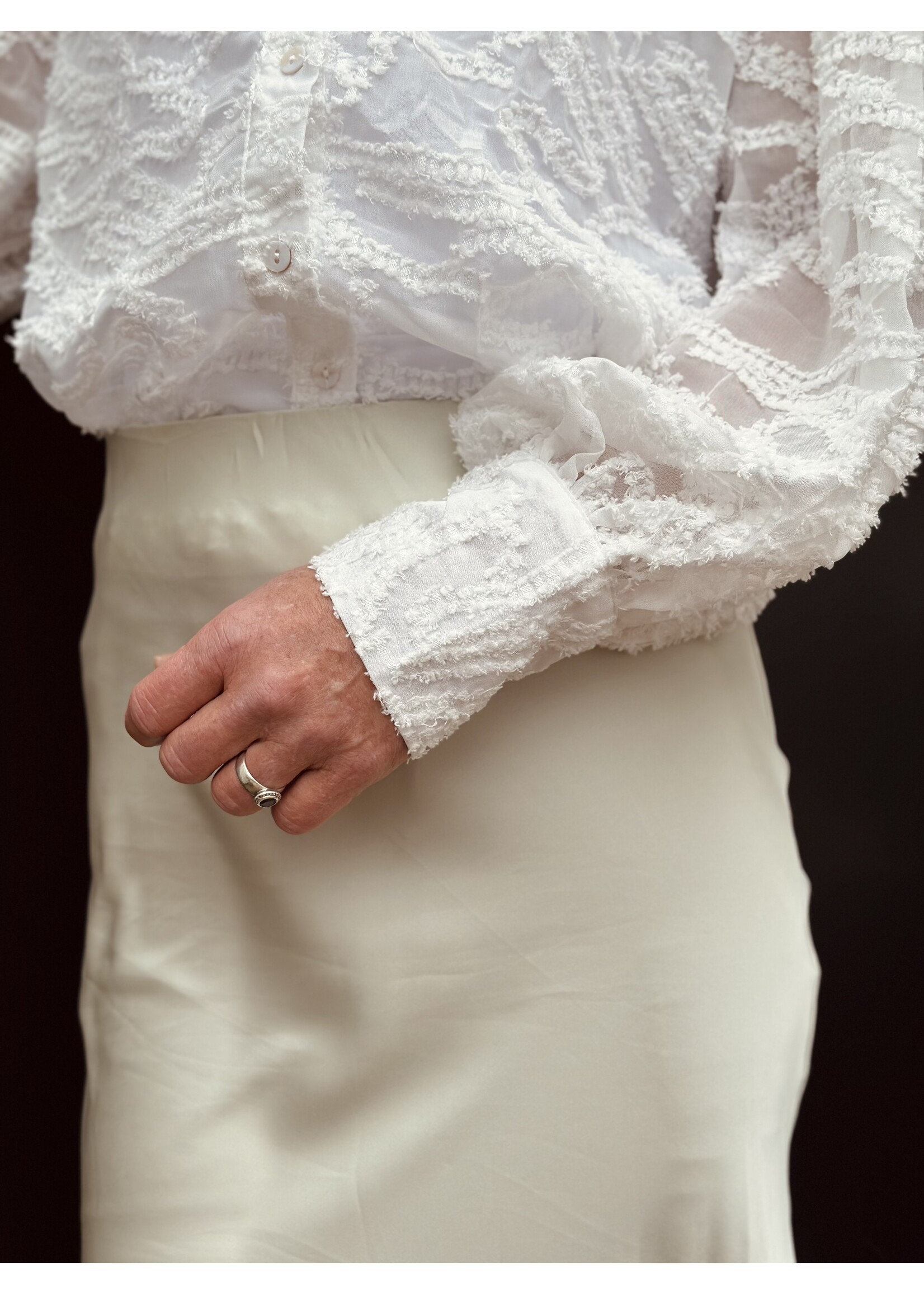 Madeleen satin long skirt green