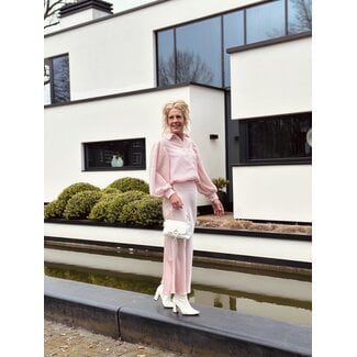 Madeleen satin long skirt light pink