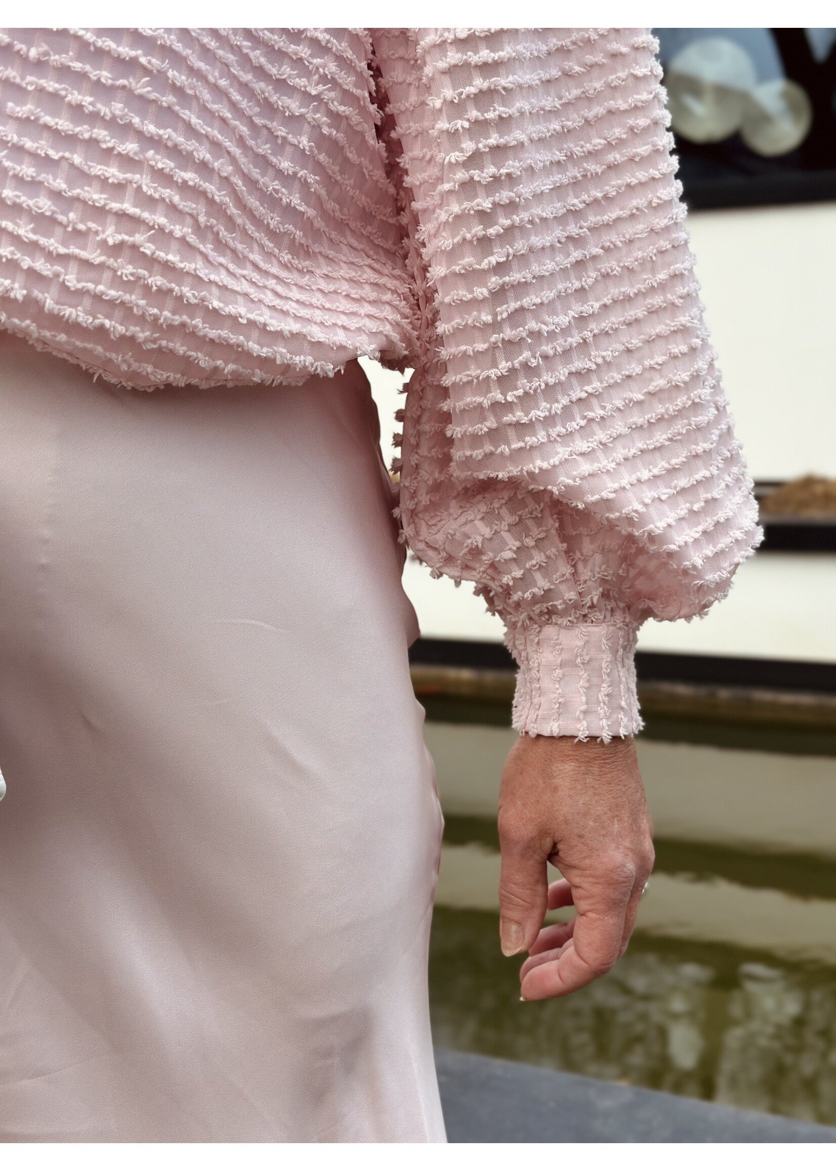 Madeleen satin long skirt light pink