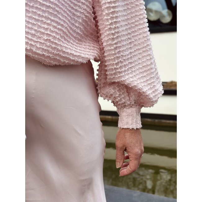 Madeleen satin long skirt light pink
