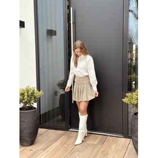Sisters Point Sisters Point Delia plissé skirt beige/brown