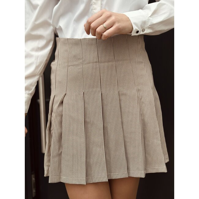 Sisters Point Sisters Point Delia plissé skirt beige/brown