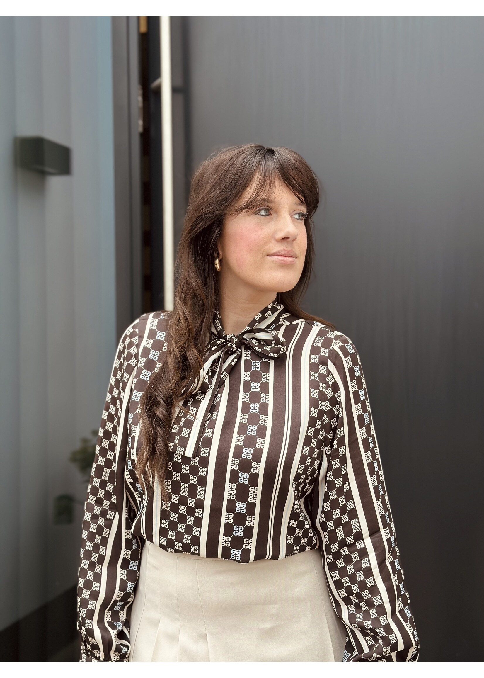 Elvira Elvira Lucia blouse brown/crème stripes