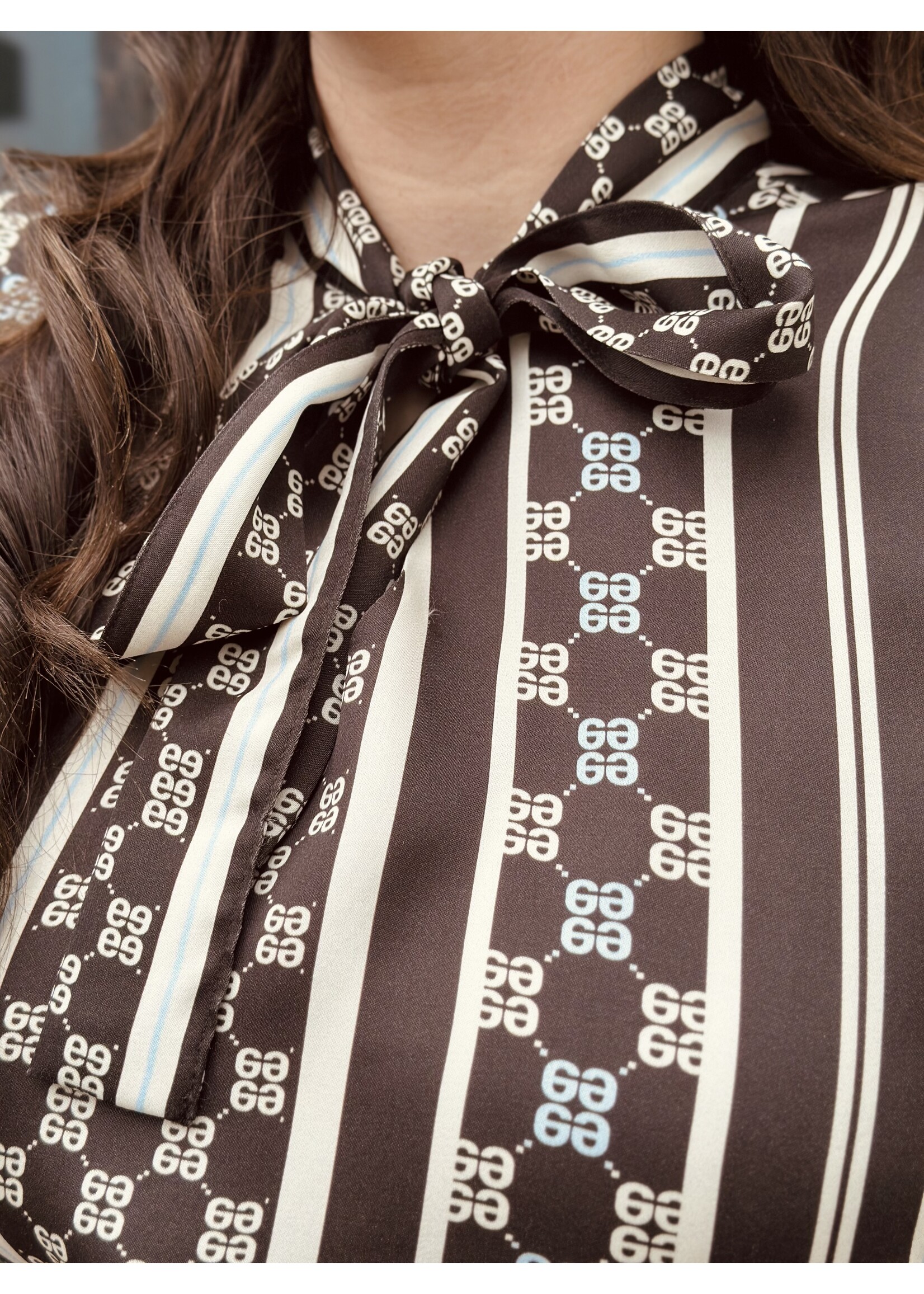 Elvira Elvira Lucia blouse brown/crème stripes